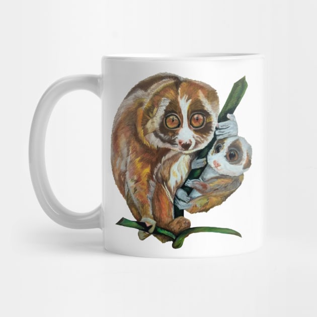 Slow Loris with Baby by mariasibireva